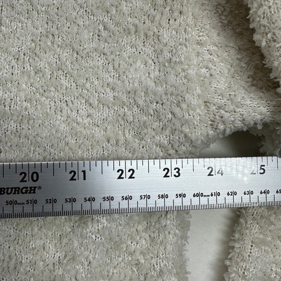 B Duck Teens Fuzzy Cardigan Sweater Cream Blue Varsity Y2K Graphic Size Medium - Picture 11 of 16